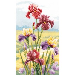kit Point de croix Vervaco Les Iris pourprés du matin