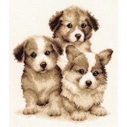 kit Point de croix Vervaco Les chiens triplets
