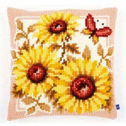 Coussin point de croix Vervaco Tournesols Automnaux