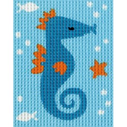 kit Canevas - Gros trous Vervaco Hippocampe dans la mer