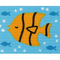 kit Canevas - Gros trous Vervaco Poisson jaune dans la mer