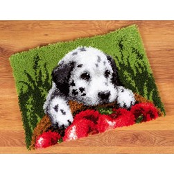 Tapis Point Noué Vervaco Bébé dalmatien dans les pommes