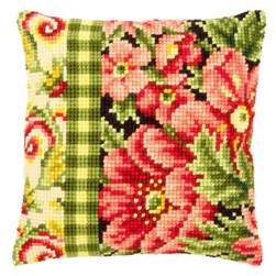 Coussin point de croix Vervaco Fleurs indiennes
