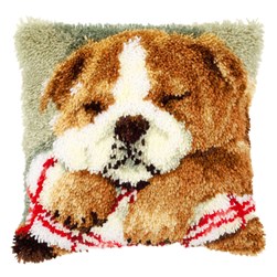 Coussins Point Noue Vervaco La sieste du chien boxer