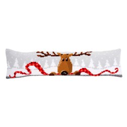 Coussin Bas De Porte au point de croix Vervaco Bas de porte du renne dans la neige