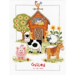 Broderie naissance Vervaco la ferme des animaux