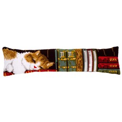 Coussin Bas De Porte au point de croix Vervaco Bas de porte chat endormi