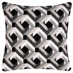 Coussin Point Lancé Vervaco Géométrie noir et blanc