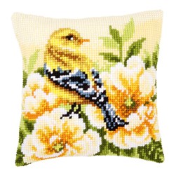 Coussin point de croix Vervaco L'oiseau jaune