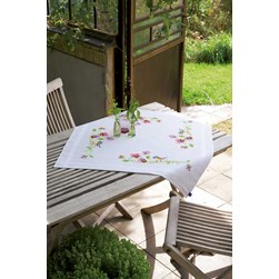 kit Nappe - Broderie Traditionnelle Vervaco mésange bleue avec violette