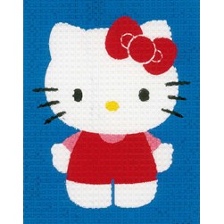 kit Canevas - Gros trous Vervaco Hello Kitty et la robe rouge