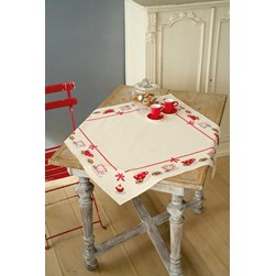 kit Nappe - Broderie Point de Croix imprimée Vervaco La pause café