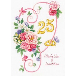 Broderie Mariage Vervaco Anniversaire de mariage aux roses