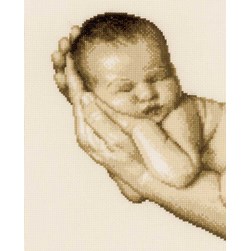 kit Point de croix Vervaco Nouveau né dans ma main