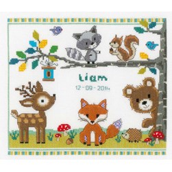 Broderie naissance Vervaco Les copains de la forêt