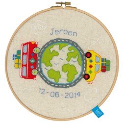 Broderie naissance Lief By Vervaco Voyage autour de la terre