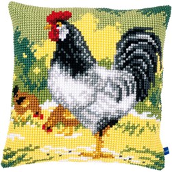 Coussin point de croix Vervaco La poule grise