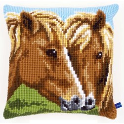 Coussin point de croix Vervaco Chevaux affectifs