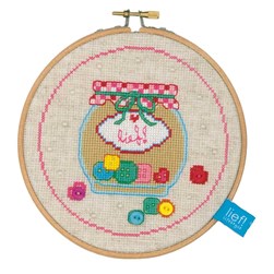kit Point de croix Lief By Vervaco Pot de confiture et boutons