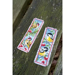 Marques pages à broder Vervaco Rouge-gorge et mésange - lot de 2