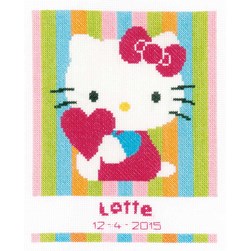 kit Point de croix Vervaco Kitty et les rayures colorées