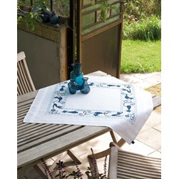 kit Nappe - Broderie Traditionnelle Vervaco Chats espiègles bleus