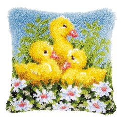 Coussins Point Noue Vervaco Canetons en trio