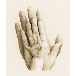 kit Point de croix Vervaco Ma main et celles de mes parents