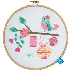 kit Point de croix Lief By Vervaco Les lampiosnet l'oiseau