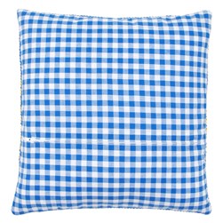 Dos de coussin bleu vichy 45 cm