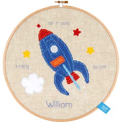Broderie naissance Lief By Vervaco La fusée dans l'espace