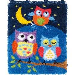 Tapis Point Noué Vervaco Hiboux dans la nuit