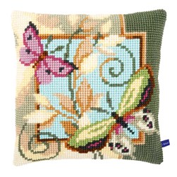 Coussin point de croix Vervaco PApillons aériens