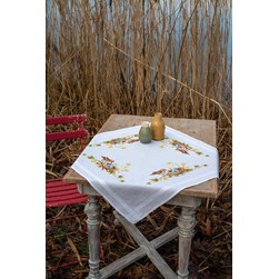 kit Nappe - Broderie Point de Croix imprimée Vervaco Le nid des oiseaux