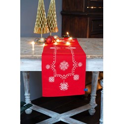 kit Chemin de Table - Broderie Traditionnelle Vervaco Etoiles à noël