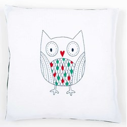 Coussin broderie Traditionnelle Vervaco Chouette stylée