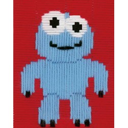 Kit Canevas Point Lancé Vervaco Monstre bleu