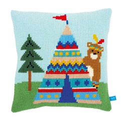 Coussin point de croix Vervaco Le tipi de l'ours
