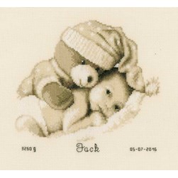 Broderie naissance Vervaco Le nounours protecteur de bébé