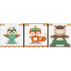 kit Point de croix Vervaco La chouette et ses amis d'automne-Lot 3