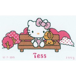 kit Point de croix Vervaco Kitty au parc avec son chiot