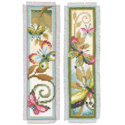 Marques pages à broder Vervaco Papillons déco - lot 2