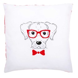 Coussin broderie Traditionnelle Vervaco Mr chien rouge