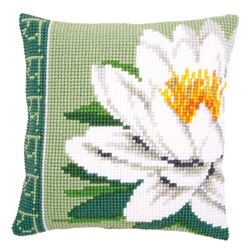 Coussin point de croix Vervaco La blancheur de la fleur de lotus
