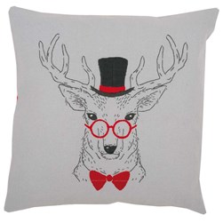 Coussin broderie Traditionnelle Vervaco Mr cerf rouge