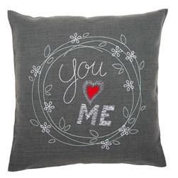 Coussin broderie Traditionnelle Vervaco Esquisse you and me
