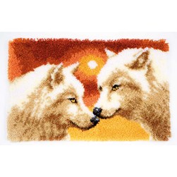 Tapis Point Noué Vervaco Loup sous le soleil