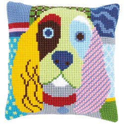 Coussin point de croix Vervaco Chien multicolore