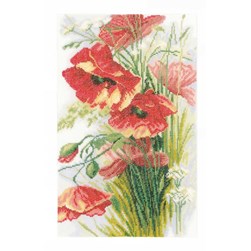 kit Point de croix Lanarte Coquelicots éphémère