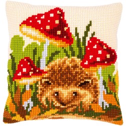 Coussin point de croix Vervaco Le hérisson sous les champignons